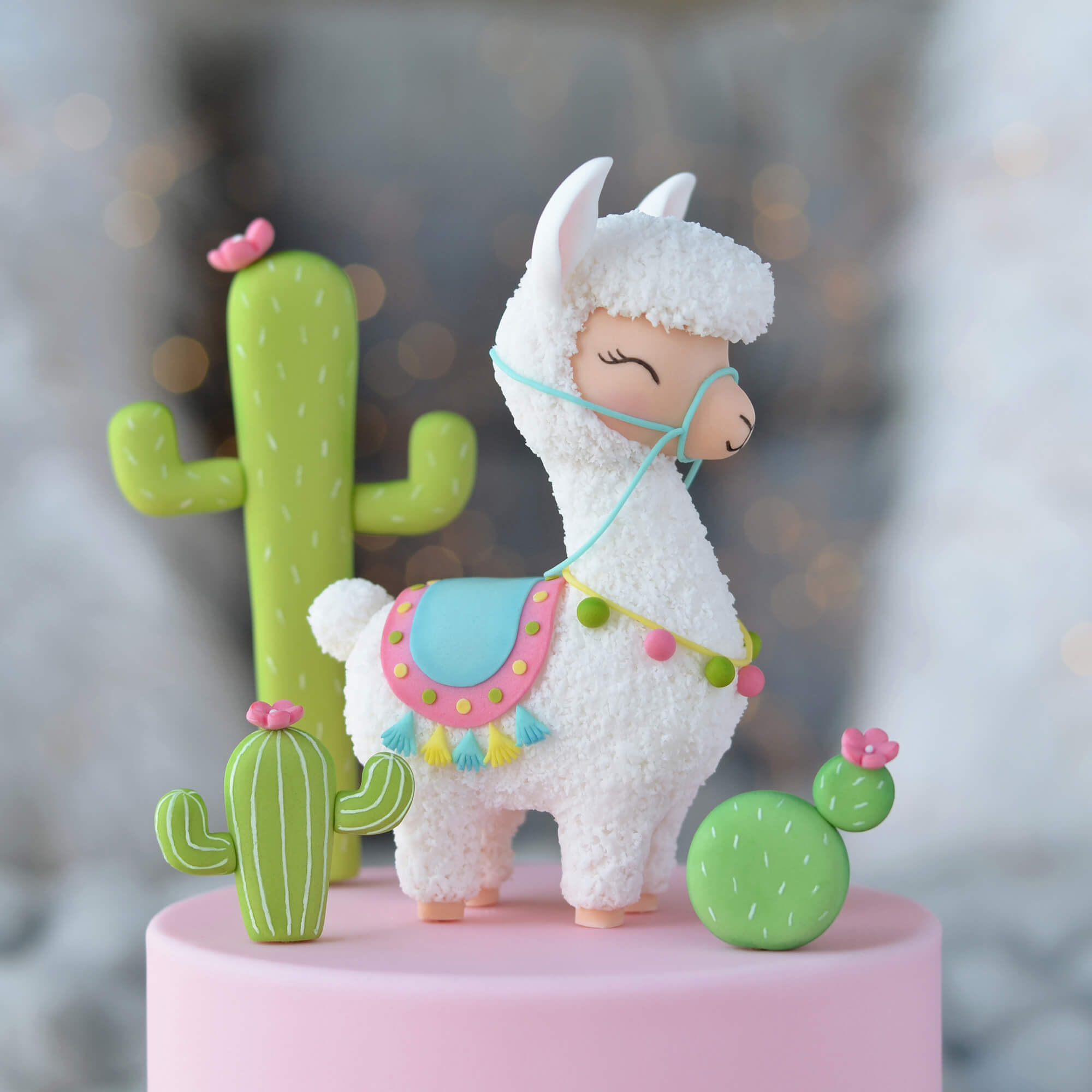 Llama themed cake decoration